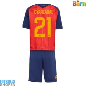 Billiga Spanien Mikel Oyarzabal #21 Hemmatröja Barn VM 2026 Kortärmad (+ Korta byxor)
